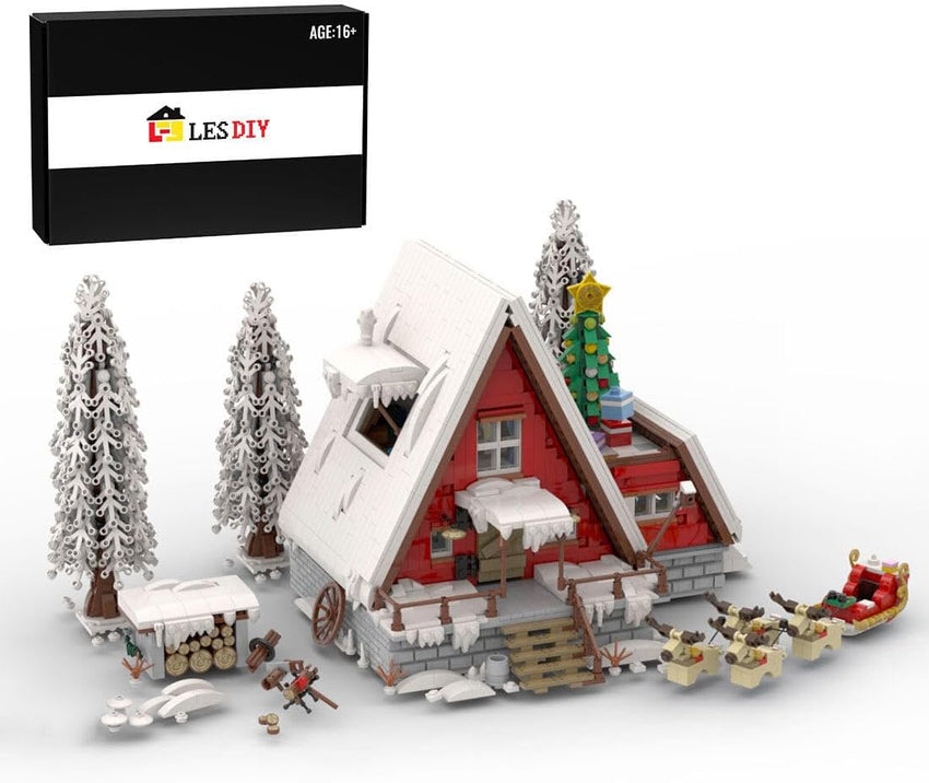 Christmas Country Church Building Kit. MOC-147549 Winter Modular Building Blocks Christmas House Building Block Building Toy (1769 Pieces)