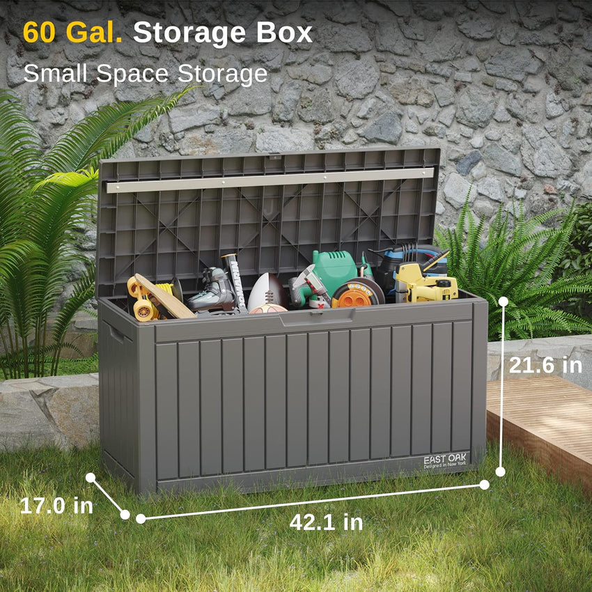 230 Gallon Deck Box. Outdoor Storage Box with Padlock
