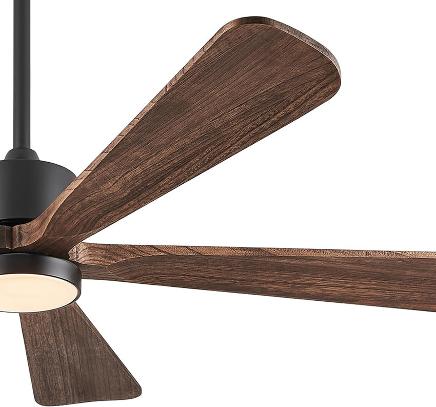 Ceiling Fans with Lights. 60 inch Outdoor Ceiling Fans with Lights for Patio and Remote Control. Modern Ceiling Fan with Light. 5 Solid Wood Blades 6-Speed Reversible DC Motor (Dark Brown)