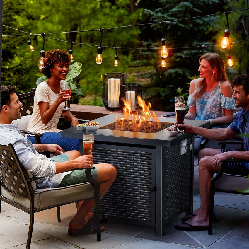 Gas Fire Pit Table. 50.000 BTU Outdoor Propane Fire Pit
