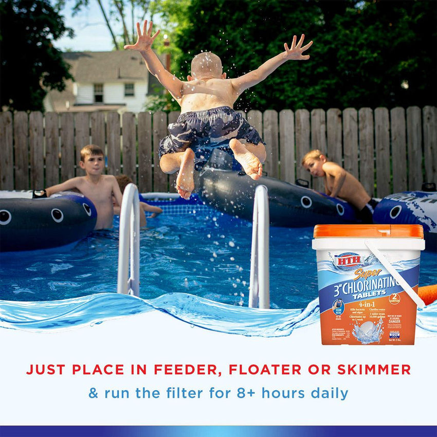HTH 42034 Super 3′′ Chlorinating Tablets for Swimming Pools. 25 lbs