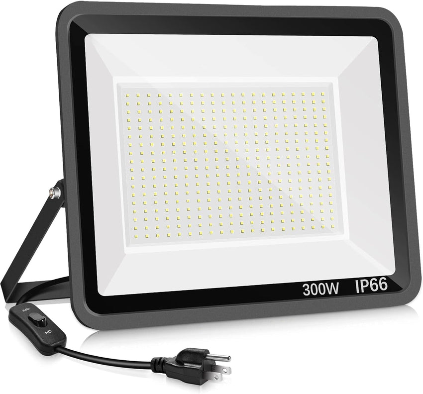 3 Pack 200W LED Flood Light.Super Bright Exterior Security Lights With Plug.IP66 Waterproof Outdoor Flood Light. 22800lm 5000K Daylight White Floodlight for Yard. Garden.Basketball Court. Arena