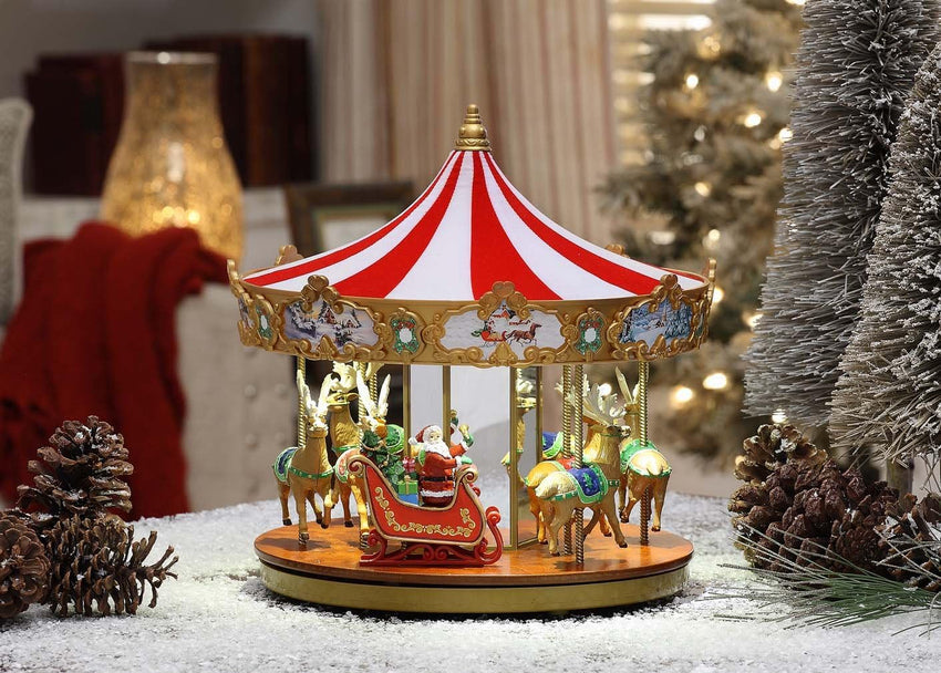 World's Fair Ferris Wheel Musical Animation Indoor Christmas Decor. 15. Gold & Very Merry Carousel Musical Animation Indoor Christmas Decor. 12. Red