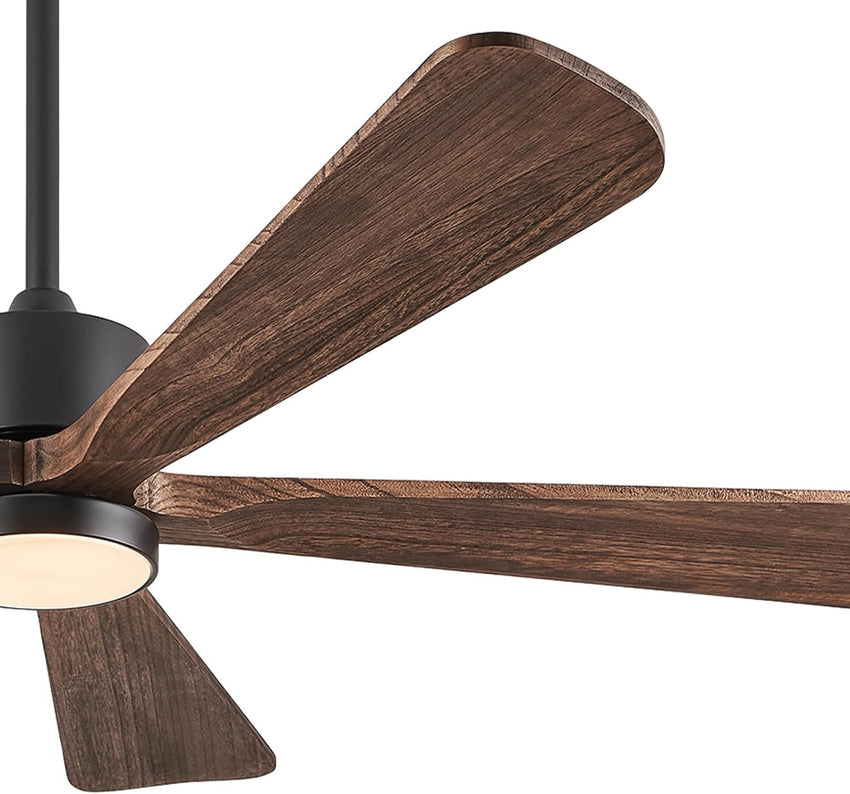 Ceiling Fans with Lights. 60 inch Outdoor Ceiling Fans with Lights for Patio and Remote Control. Modern Ceiling Fan with Light. 5 Solid Wood Blades 6-Speed Reversible DC Motor (Dark Brown)