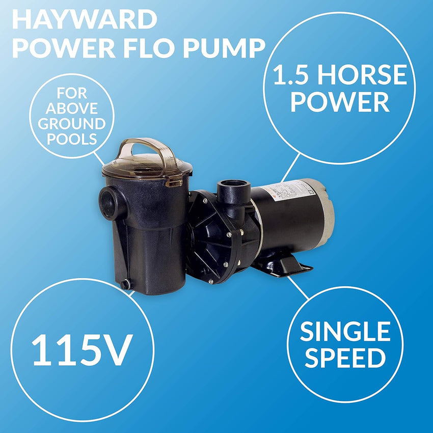 Hayward W3SP1580X15 PowerFlo Pool Pump for Above Ground Pools. 1.5 HP
