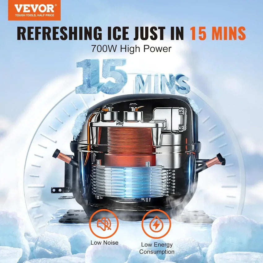 VEVOR Commercial Ice Maker. 360LBS/24H Ice Making Machine with 330.7LBS Large Storage Bin