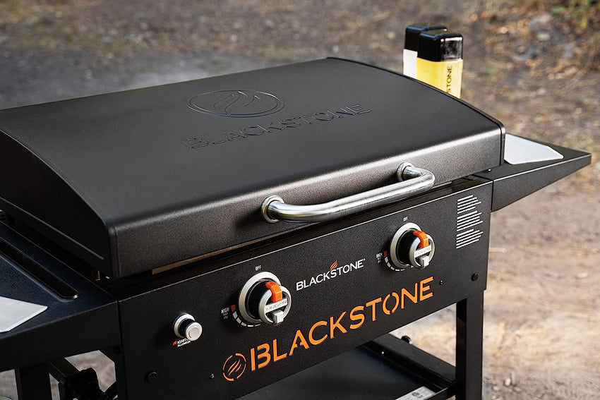 Blackstone 1883 Gas Hood & Side Shelves Heavy Duty Flat Top Griddle Grill Station for Kitchen. Camping. Outdoor. Tailgating. Countertop 28 inch Black