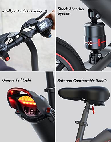 Sailnovo 14'' Electric Bicycle for Adults and Teenagers. Folding Electric Bike with Built-in Li-ion Battery