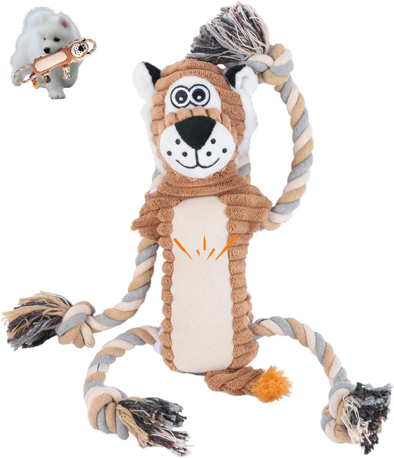 Pet Supplies : CneeeeeB Squeaky Monkey Dog Toy for Large Dogs
