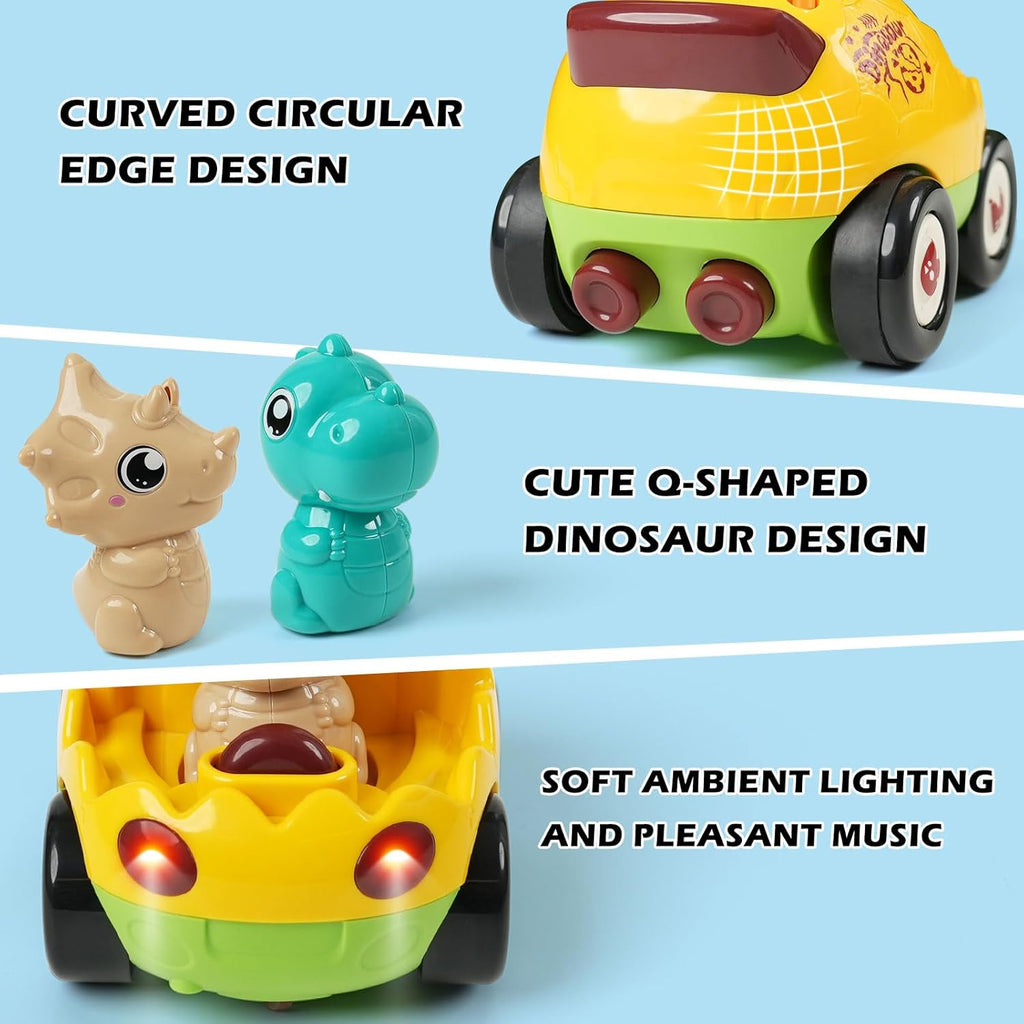 QPOU 2-Pack Remote Control Dinosaur Toy Car for Kids