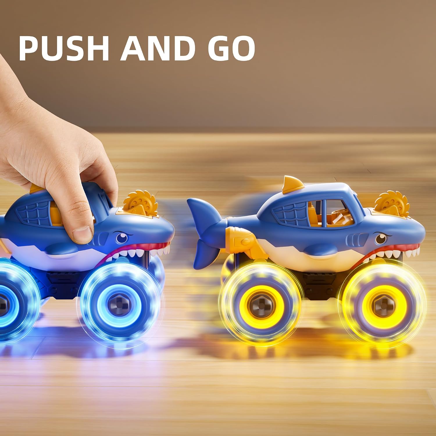 OMAKCOO 3 Pack Monster Truck Toys with Light Up Wheels. Take Apart Car Toys for Toddlers Kids Boys Age 3 4 5 6 7 8 Years Old : Toys & Games