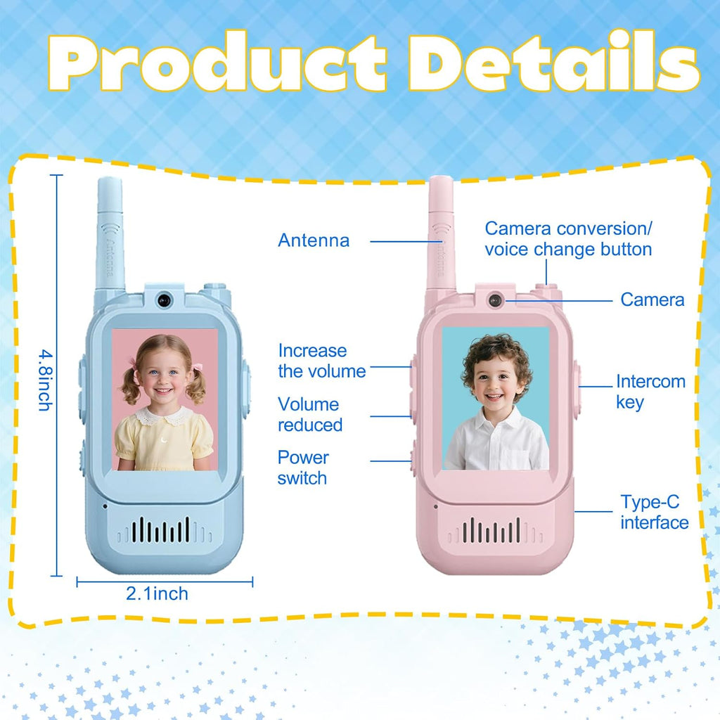 Video Walkie Talkies Gift Toys for Age 3-12 Boys Girls