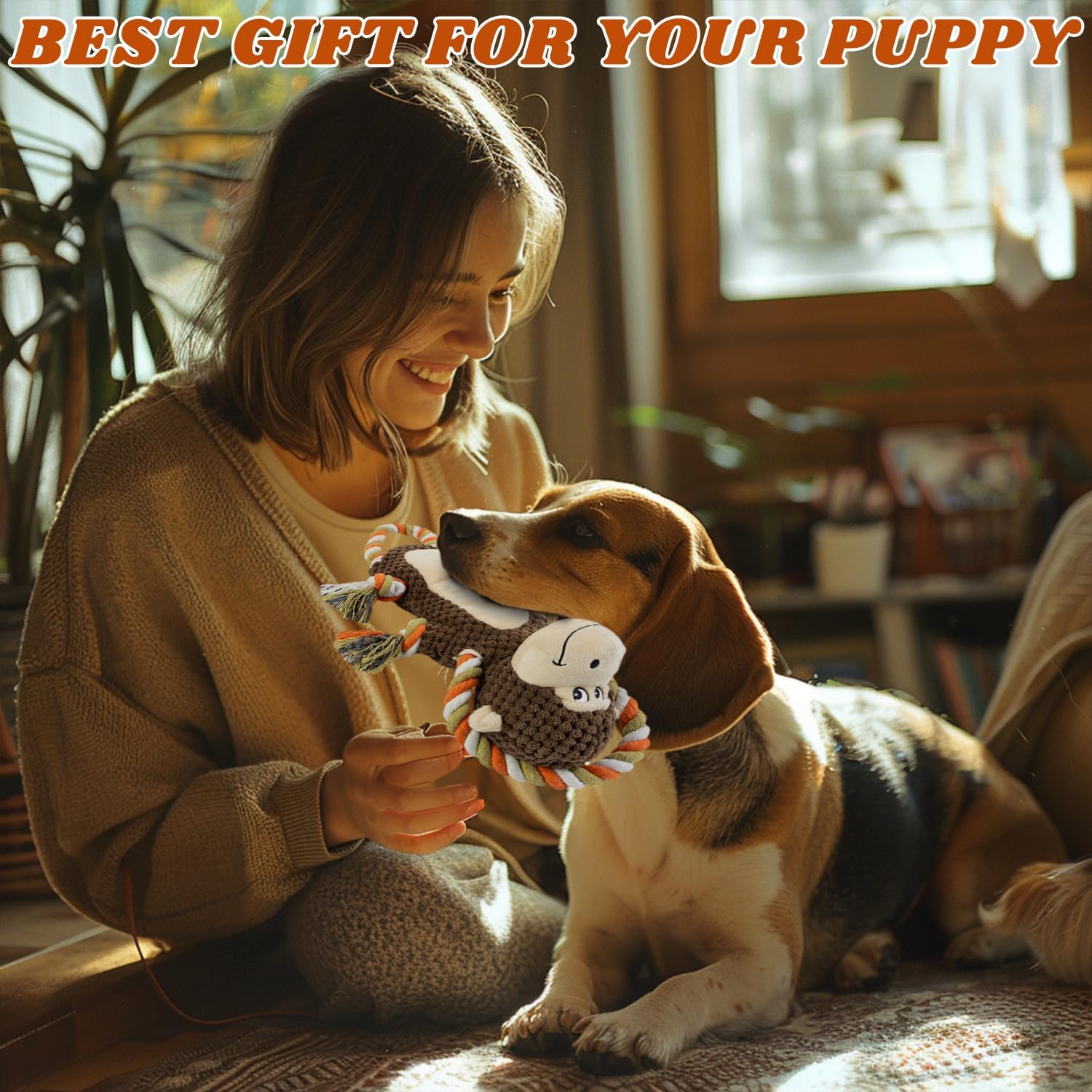 Pet Supplies : CneeeeeB Squeaky Monkey Dog Toy for Large Dogs