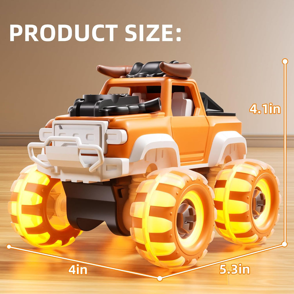 OMAKCOO 3 Pack Monster Truck Toys with Light Up Wheels. Take Apart Car Toys for Toddlers Kids Boys Age 3 4 5 6 7 8 Years Old : Toys & Games