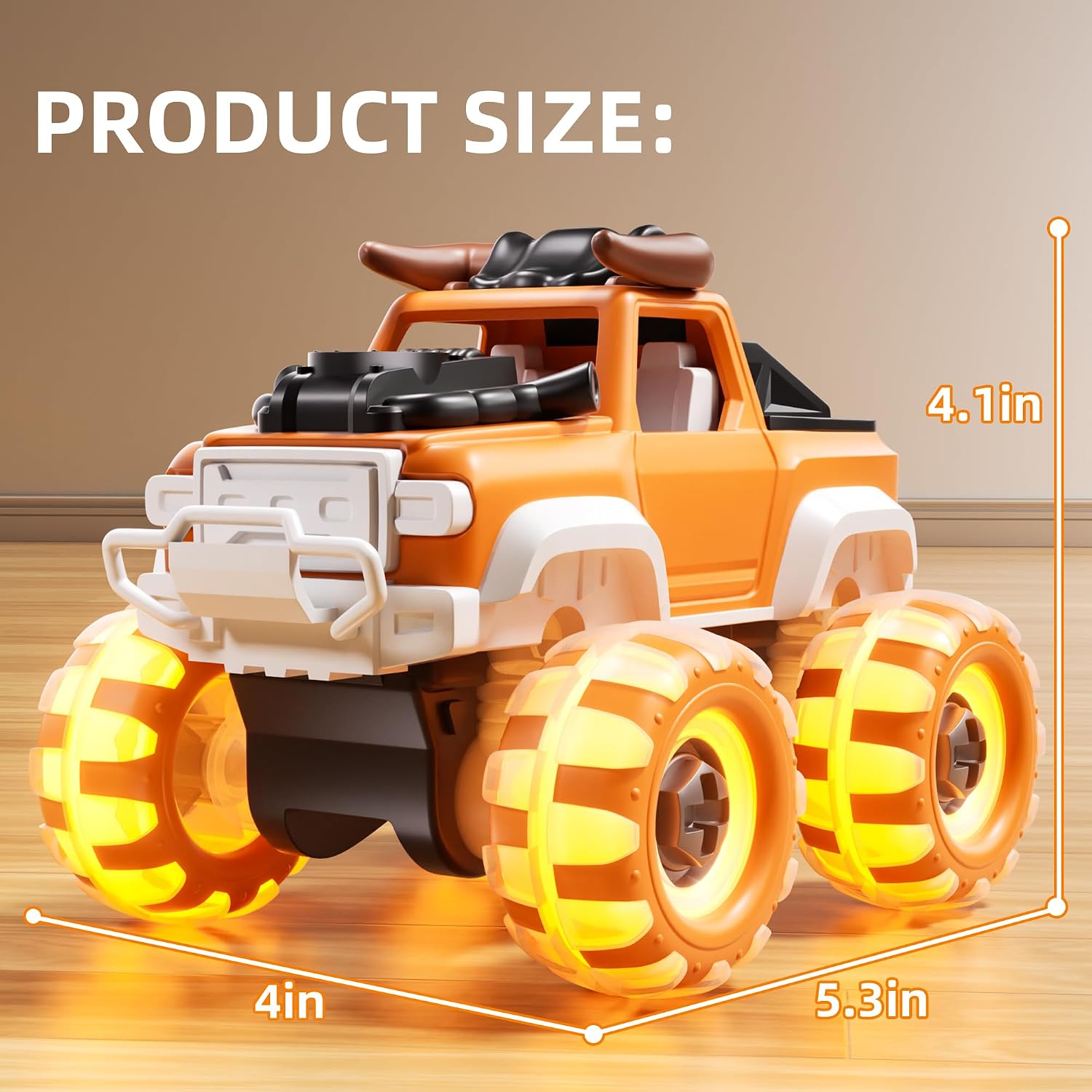 OMAKCOO 3 Pack Monster Truck Toys with Light Up Wheels. Take Apart Car Toys for Toddlers Kids Boys Age 3 4 5 6 7 8 Years Old : Toys & Games