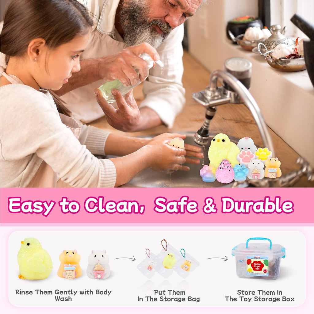 10 Pack Taba Squishy Toys kit with Toy Box & Cute Stickers