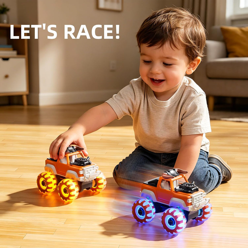 OMAKCOO 3 Pack Monster Truck Toys with Light Up Wheels. Take Apart Car Toys for Toddlers Kids Boys Age 3 4 5 6 7 8 Years Old : Toys & Games