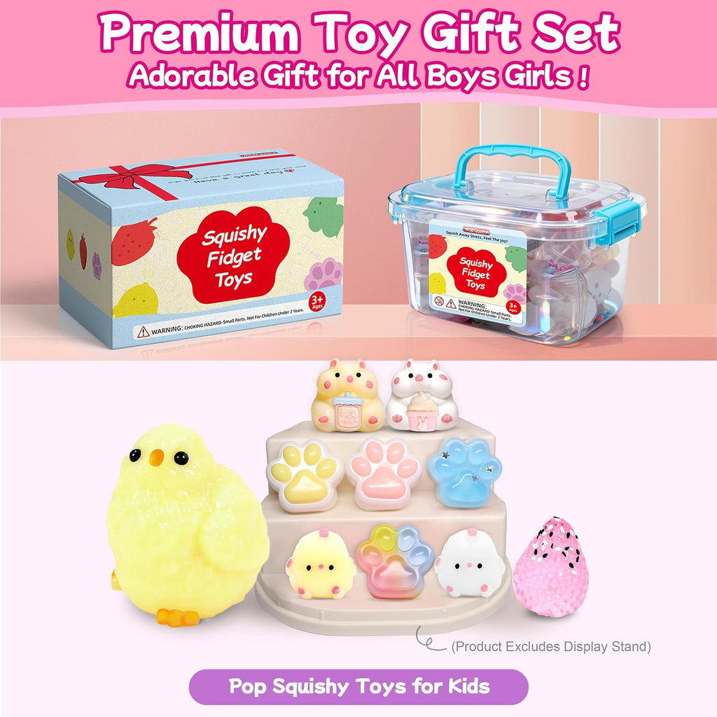 10 Pack Taba Squishy Toys kit with Toy Box & Cute Stickers