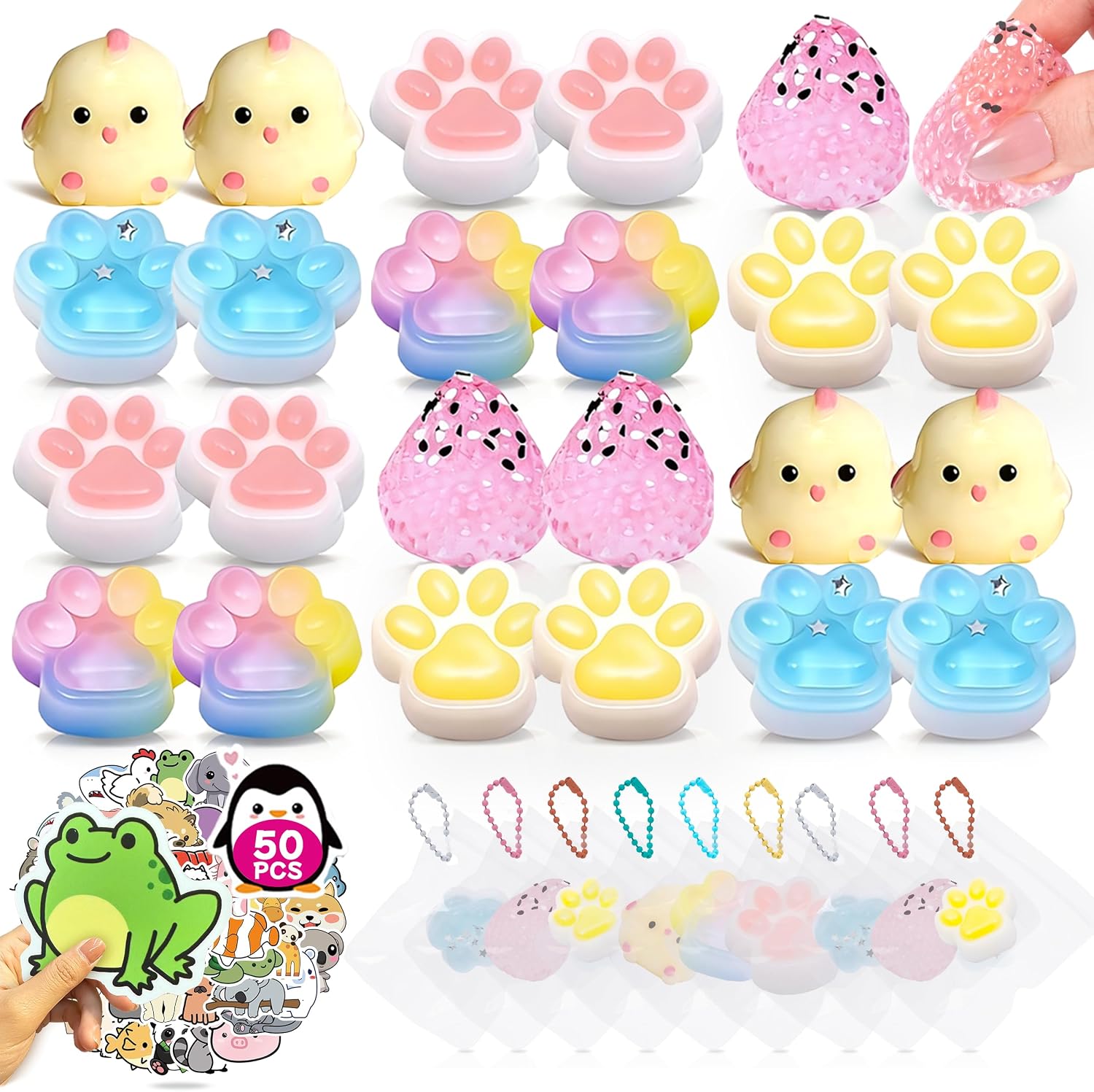 10 Pack Taba Squishy Toys kit with Toy Box & Cute Stickers