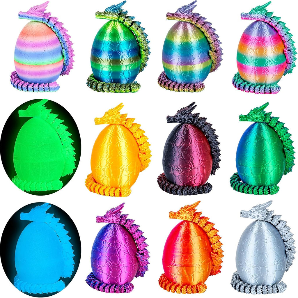 4Pcs 3D Printed Dragon Eggs with Articulated Dragon Inside