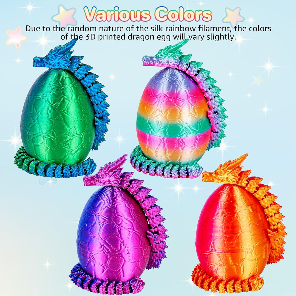 4Pcs 3D Printed Dragon Eggs with Articulated Dragon Inside
