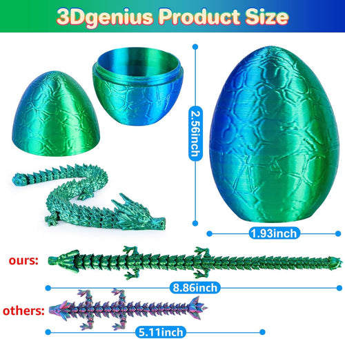 4Pcs 3D Printed Dragon Eggs with Articulated Dragon Inside