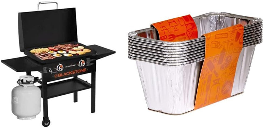Blackstone 1883 Gas Hood & Side Shelves Heavy Duty Flat Top Griddle Grill Station for Kitchen. Camping. Outdoor. Tailgating. Countertop 28 inch Black