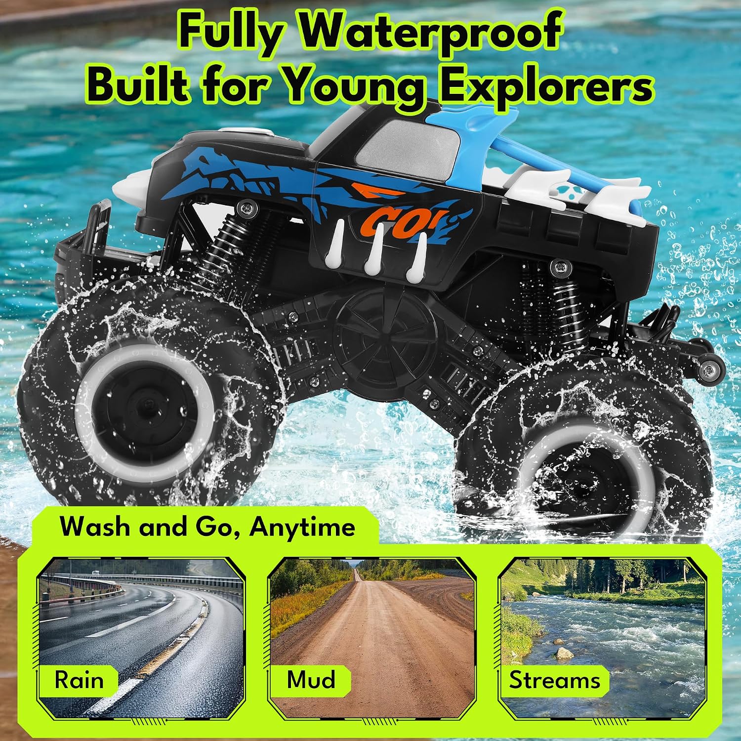 1:16 Amphibious Monster Truck All Terrain Remote Control Car Toys
