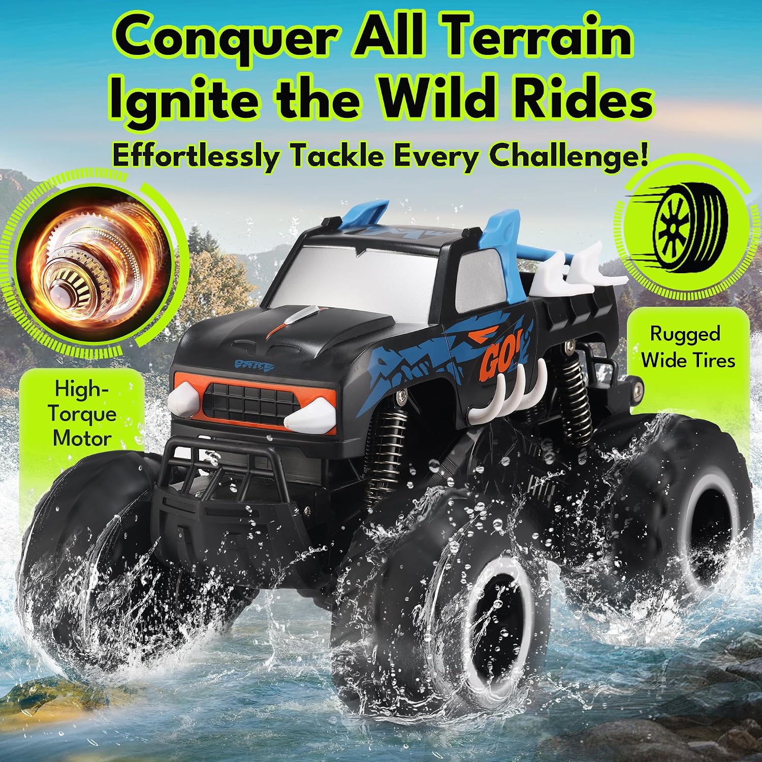 1:16 Amphibious Monster Truck All Terrain Remote Control Car Toys