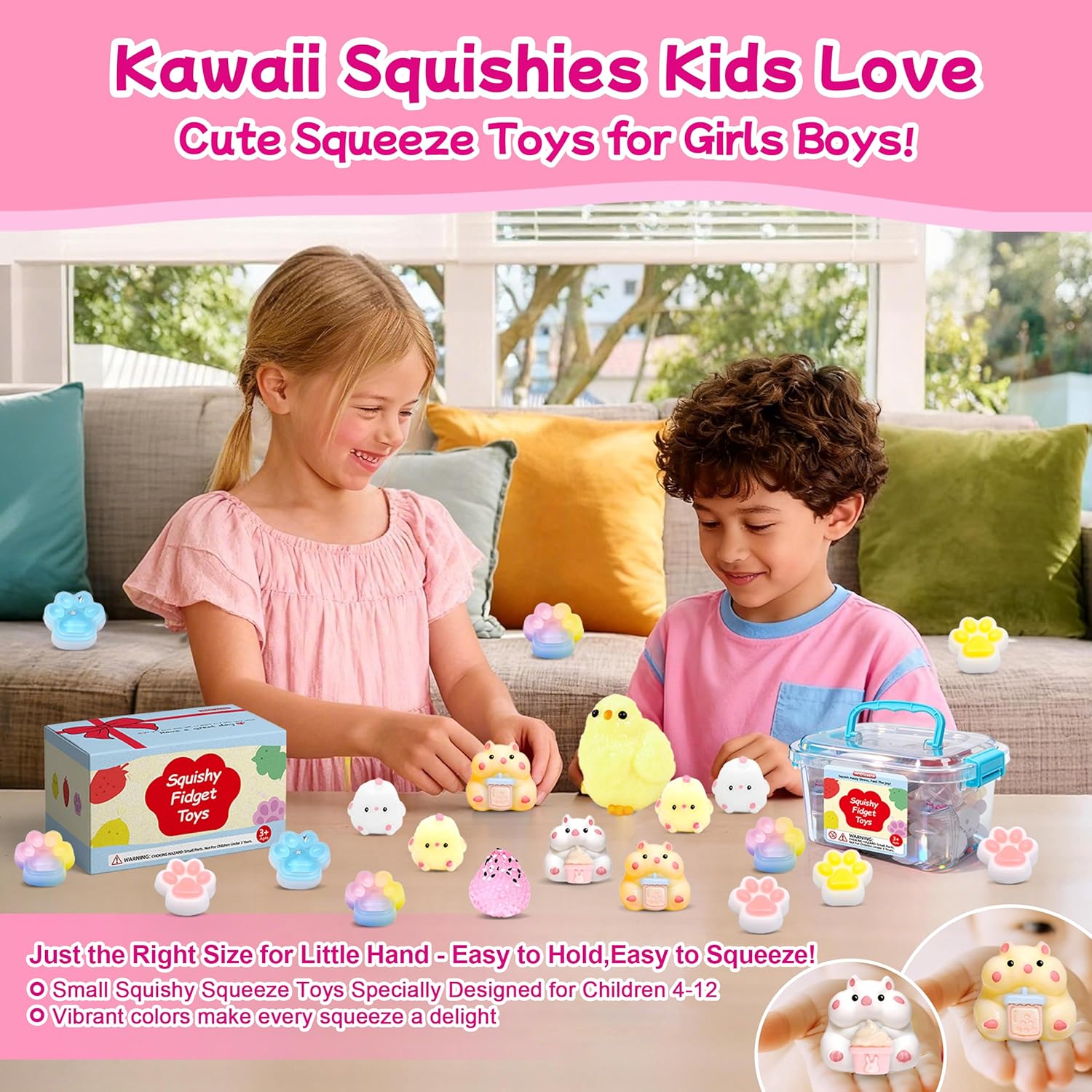 10 Pack Taba Squishy Toys kit with Toy Box & Cute Stickers