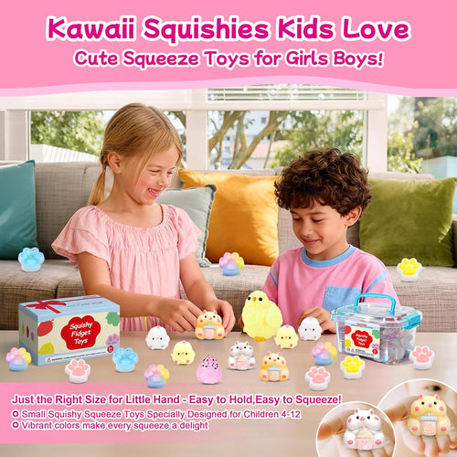 10 Pack Taba Squishy Toys kit with Toy Box & Cute Stickers