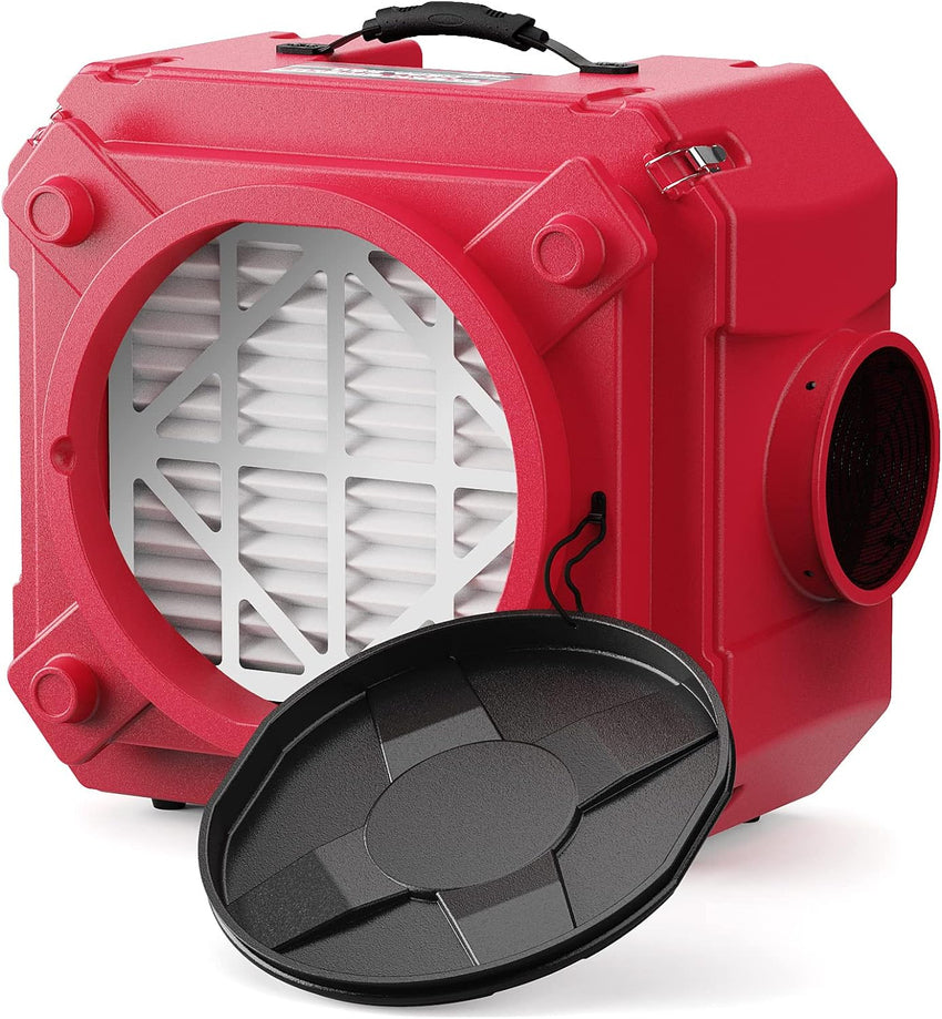 Air Scrubber with 3 Stage Filtration. Stackable Negative Air Machine for Industrial and Commercial Use. Heavy Duty Air Cleaner with MERV-10 Filter. HEPA/Activated carbon Filter. Red