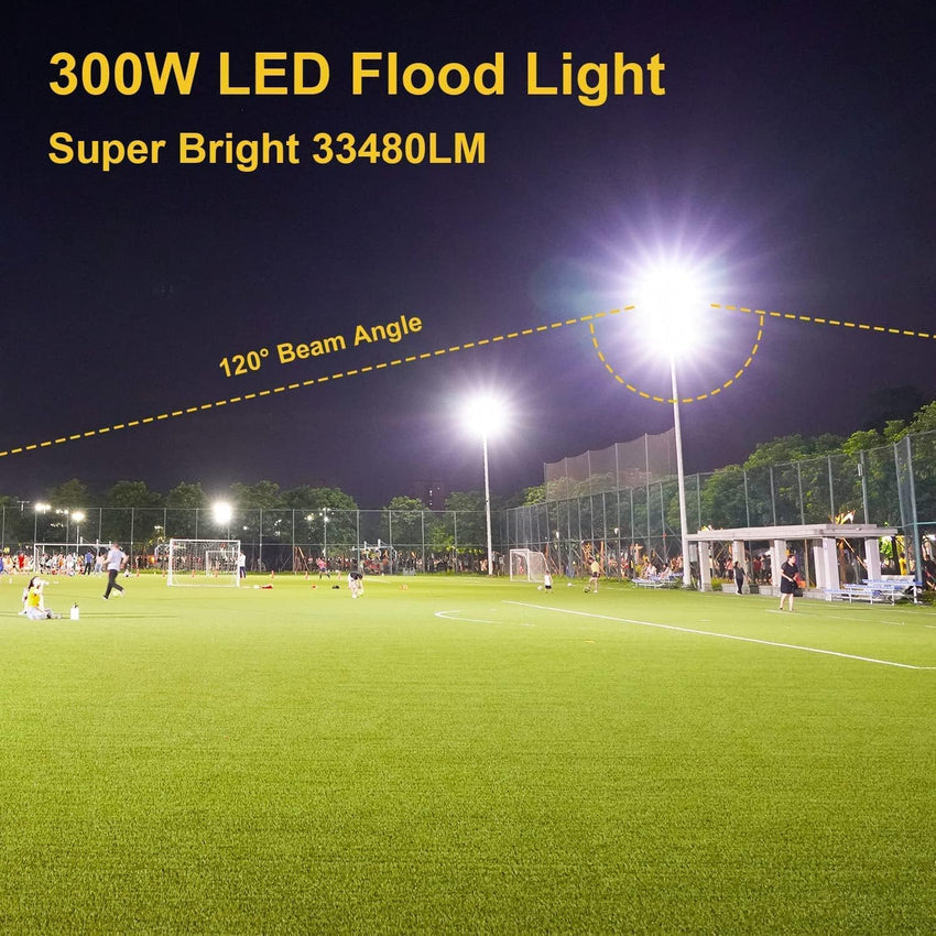 3 Pack 200W LED Flood Light.Super Bright Exterior Security Lights With Plug.IP66 Waterproof Outdoor Flood Light. 22800lm 5000K Daylight White Floodlight for Yard. Garden.Basketball Court. Arena