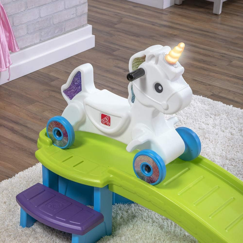 Kids Unicorn Up and Down Roller Coaster Toy. Ride Stroller. Indoor/Outdoor Toy Set