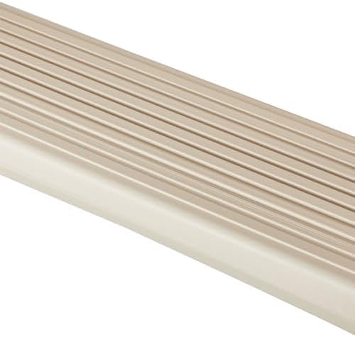 Confer Plastics 7200 Roll Guard 48 to 56 Adjustable A Frame Safety Ladder For Above Ground Outdoor Patio Swimming Pool Platform Ladder with Step Barrier. Warm Grey