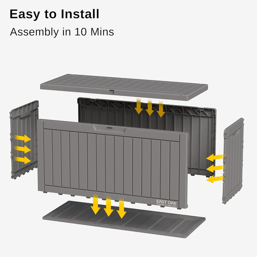 230 Gallon Deck Box. Outdoor Storage Box with Padlock