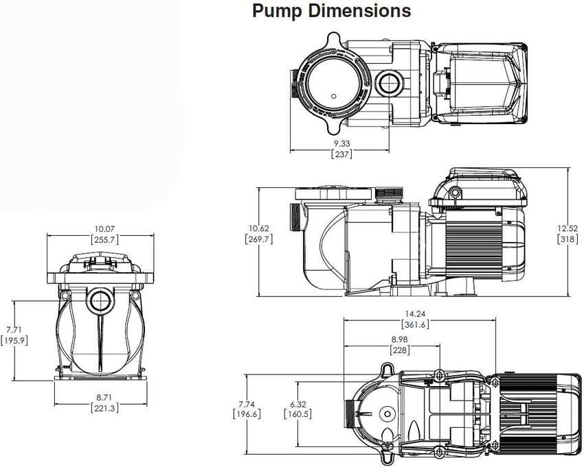 Pentair EC-342001 SuperFlo VS Variable Speed Pool Pump. 1 1/2 Horsepower. 115/208-230 Volt. 1 Phase - Energy Star Certified. Almond