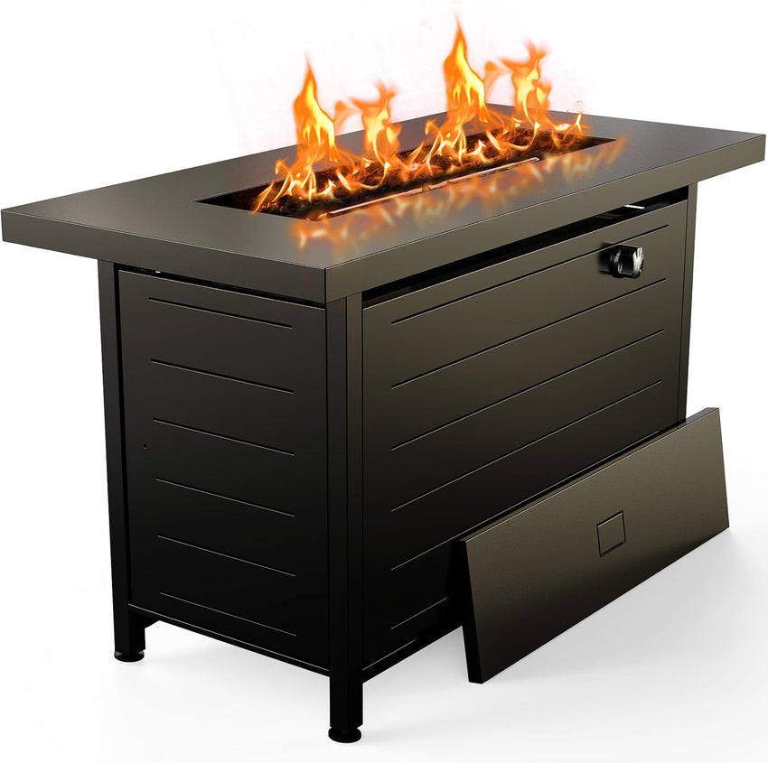 Gas Fire Pit Table. 50.000 BTU Outdoor Propane Fire Pit