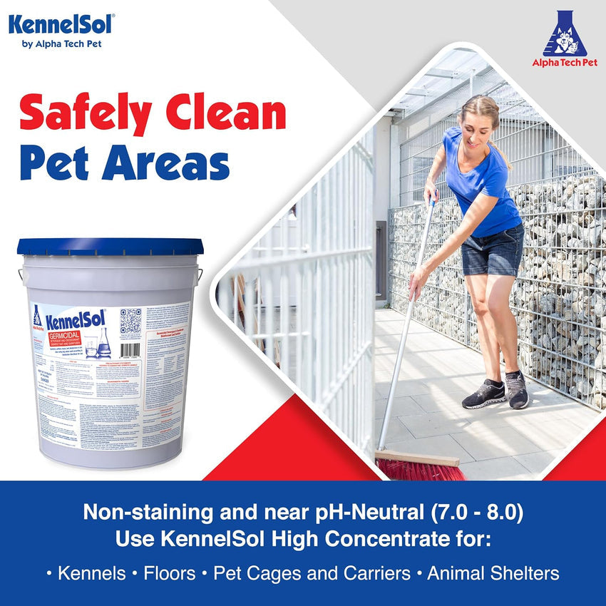 1-Step Kennel Cleaner - EPA Registered Liquid Concentrate Disinfectant and Deodorizer. Effective Against Bacteria and Viruses - 5 Gallons by Alpha Tech Pet