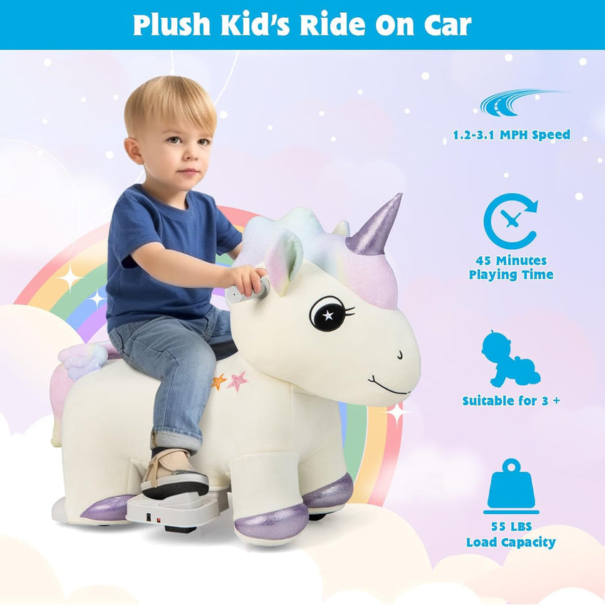 Kids Ride Unicorn. 6V Battery Powered Electric Animal Toy