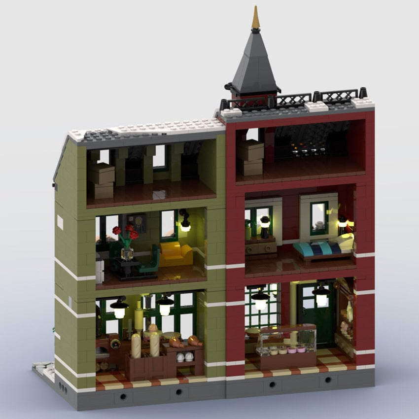 Christmas Country Church Building Kit. MOC-147549 Winter Modular Building Blocks Christmas House Building Block Building Toy (1769 Pieces)