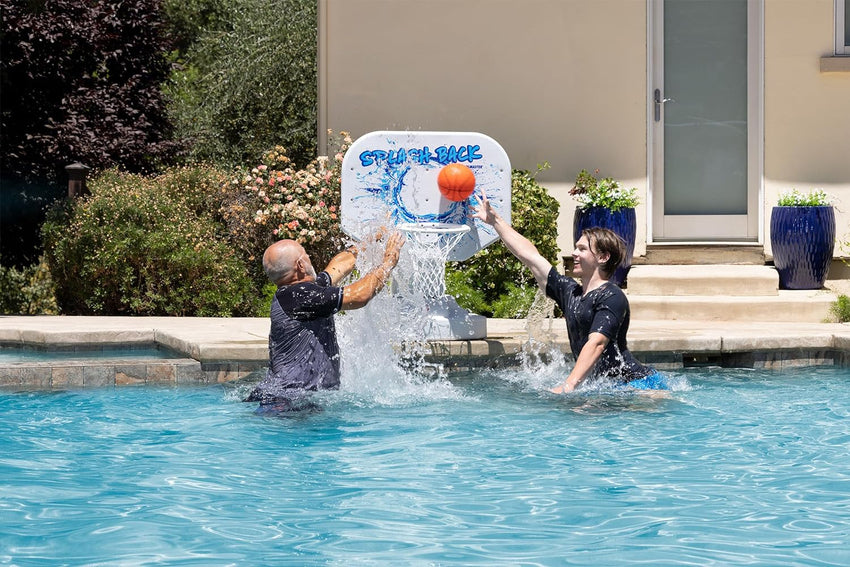 Splashback Poolside Basketball Game . Blue 34W x 38D x 45H in.