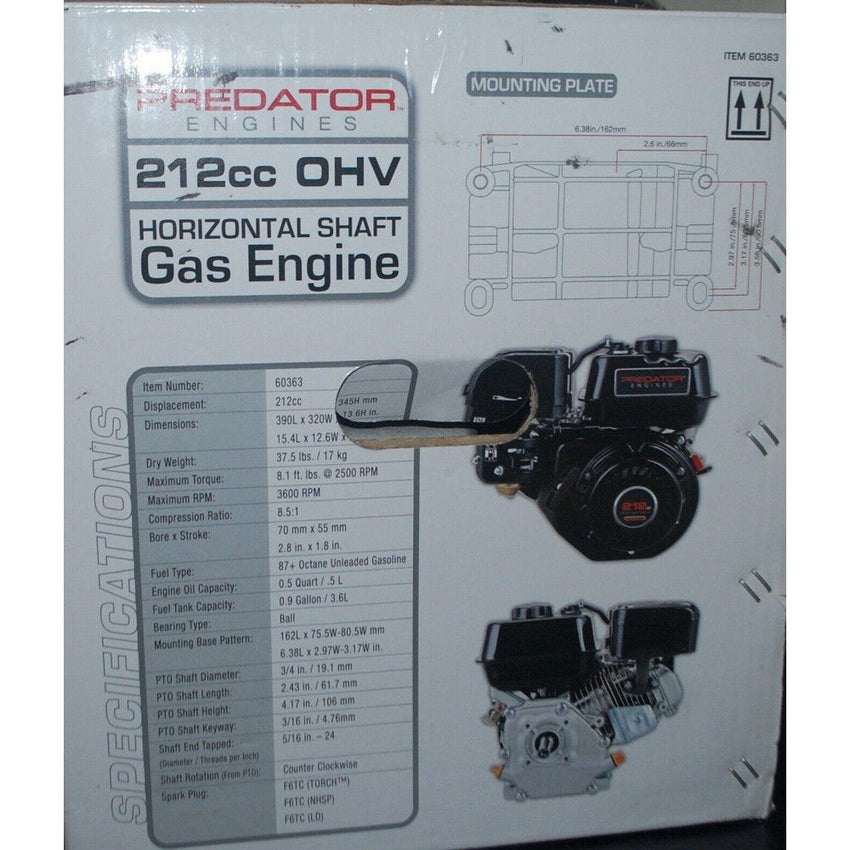 Predator Horizontal Shaft Engine – 6.5 HP. 212cc