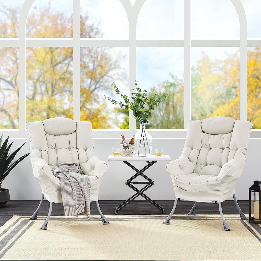 Living and More High Back Sofa Chair. Modern Fabric Lazy Chair. Accent Contemporary Lounge Chair. Cool Grey