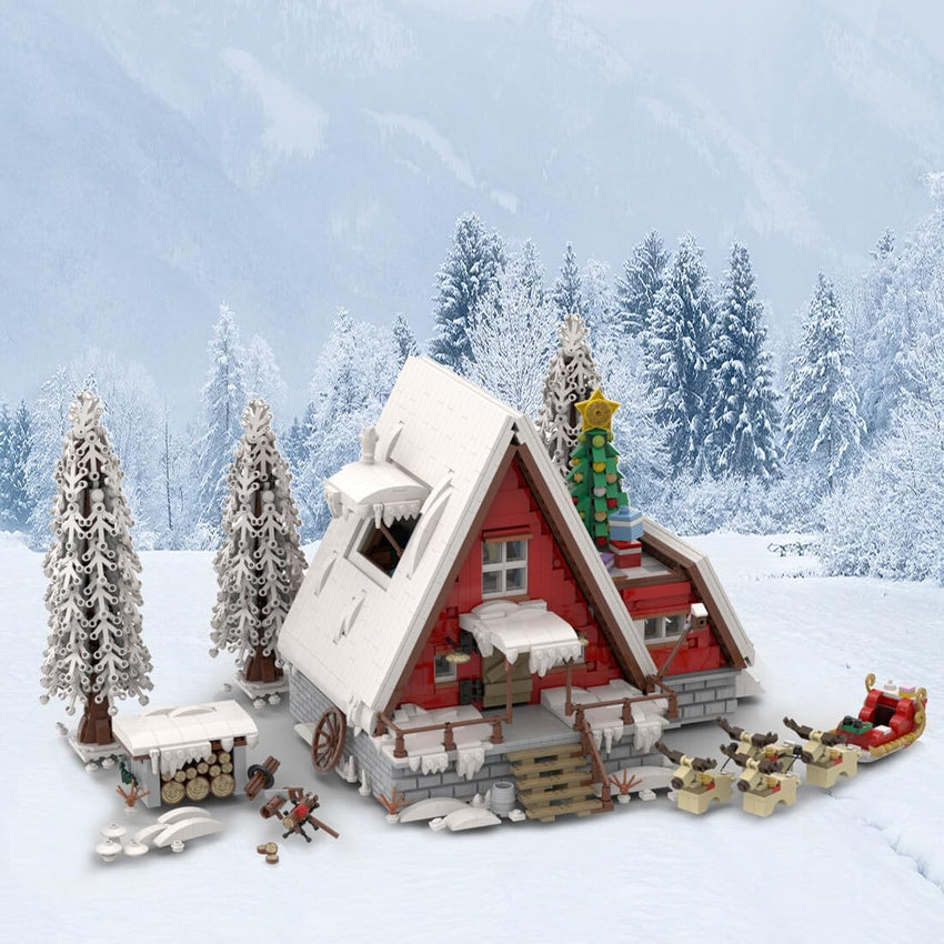 Christmas Country Church Building Kit. MOC-147549 Winter Modular Building Blocks Christmas House Building Block Building Toy (1769 Pieces)