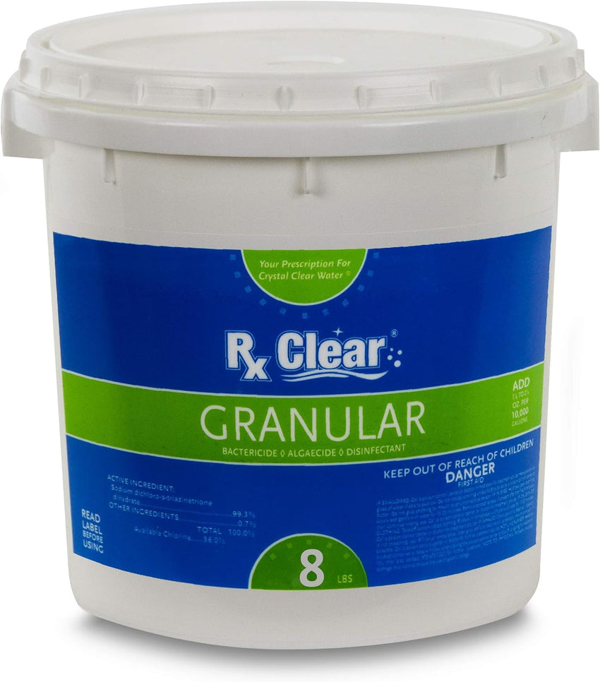 Clear Stabilized Granular Chlorine | One 50-Pound Bucket | Use As Bactericide. Algaecide. and Disinfectant in Swimming Pools and Spas | Fast Dissolving and UV Protected